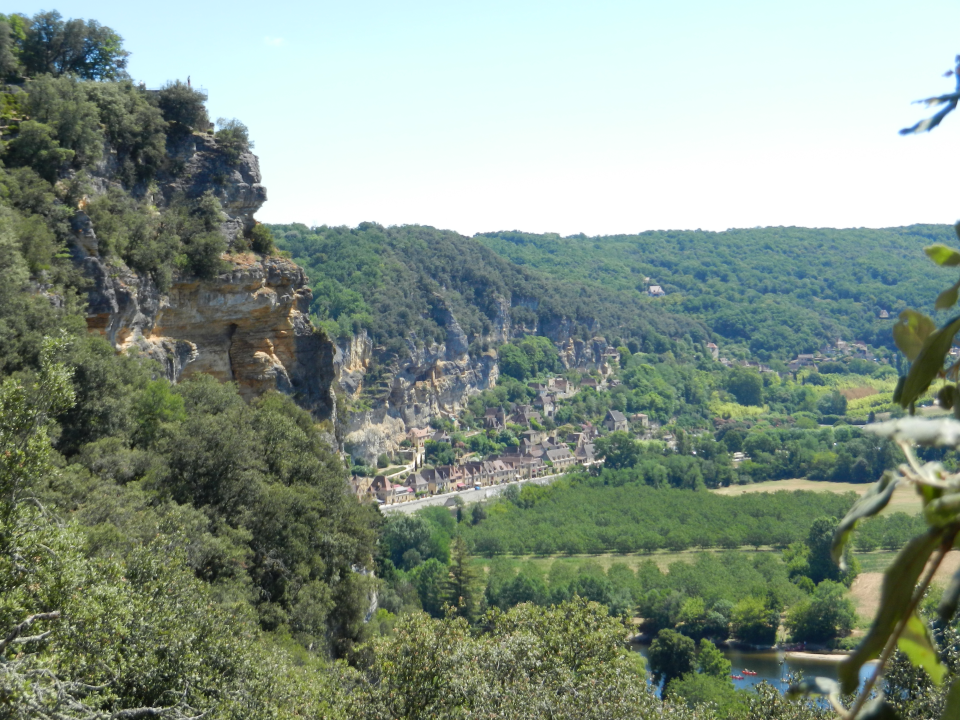 Village built below the rocks: 