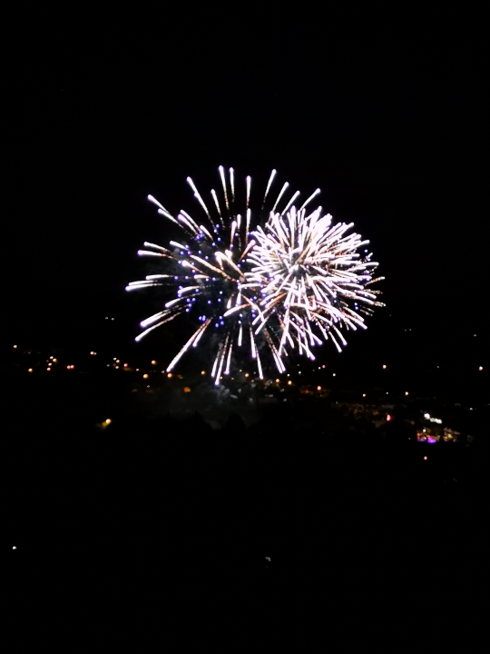 Later that evening we were treated with fireworks in the village below, since we arrived on the eve before the French national holiday.